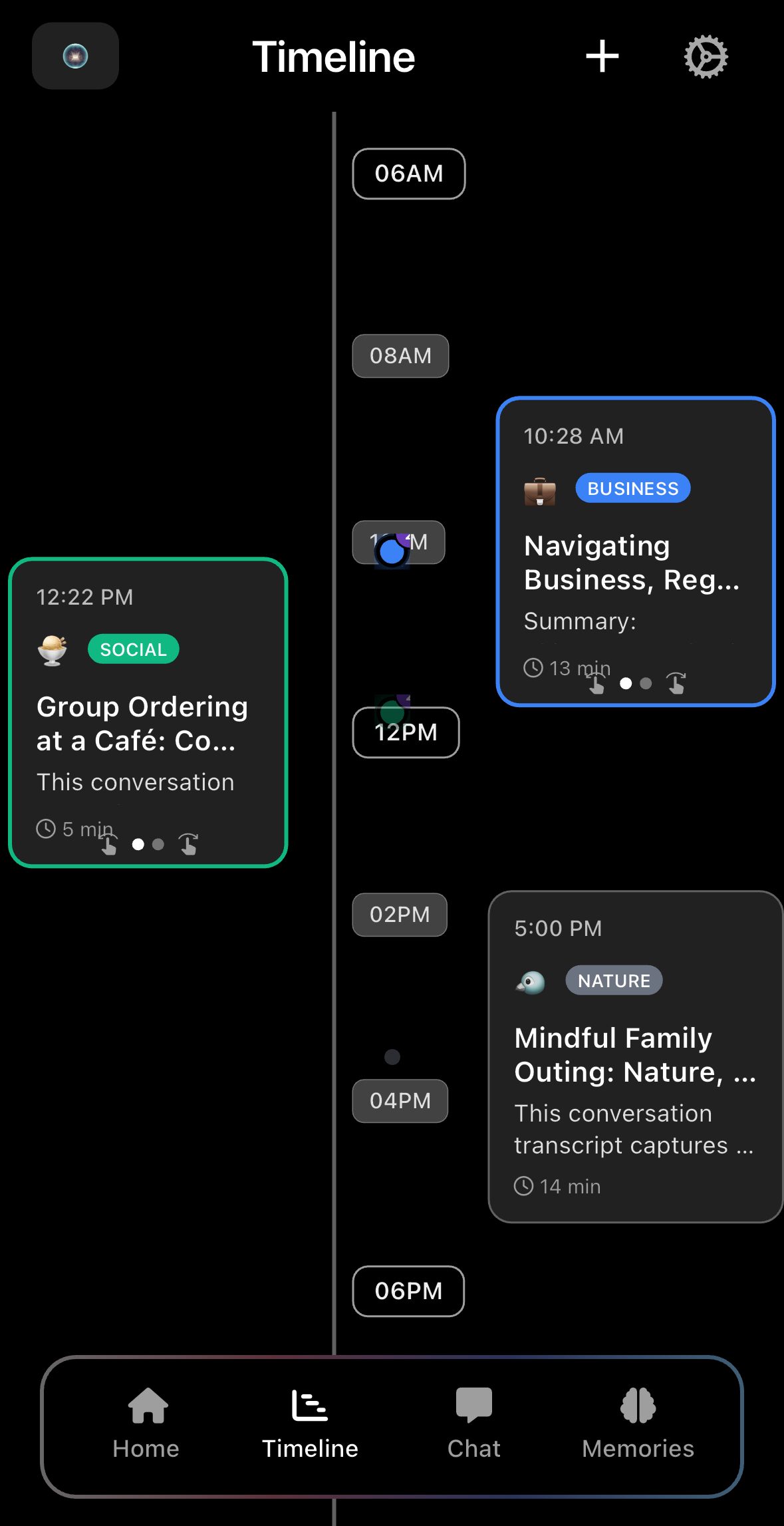 Momento AI App Interface